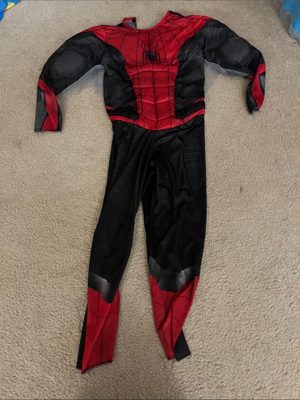 Marvel Red and Black Spider-Man Muscle Chest Jumpsuit Costume